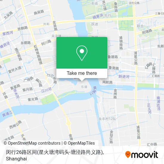 闵行26路区间(星火塘湾码头-塘泾路尚义路) map
