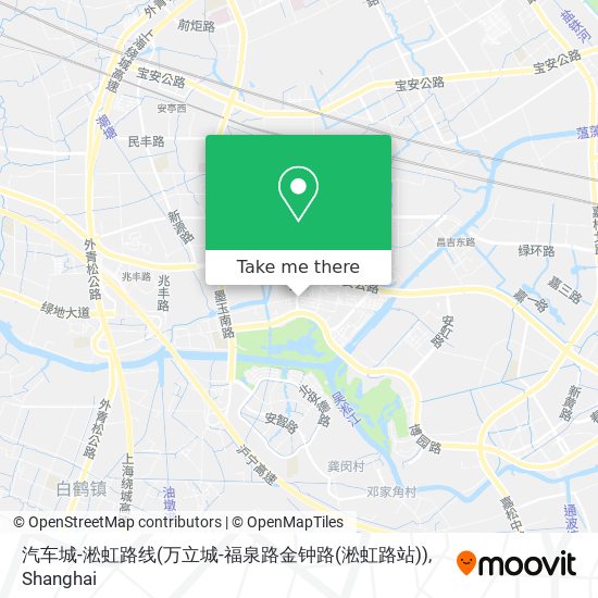 汽车城-淞虹路线(万立城-福泉路金钟路(淞虹路站)) map
