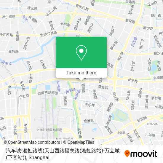 汽车城-淞虹路线(天山西路福泉路(淞虹路站)-万立城(下客站)) map