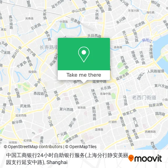 中国工商银行24小时自助银行服务(上海分行静安美丽园支行延安中路) map