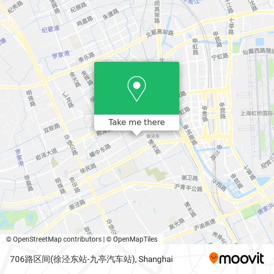 706路区间(徐泾东站-九亭汽车站) map