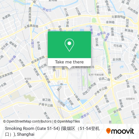 Smoking Room (Gate 51-54) (吸烟区（51-54登机口）) map