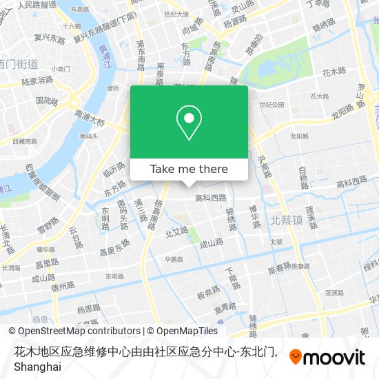 花木地区应急维修中心由由社区应急分中心-东北门 map