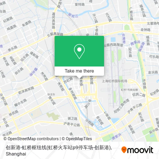 创新港-虹桥枢纽线(虹桥火车站p9停车场-创新港) map