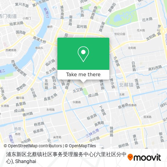浦东新区北蔡镇社区事务受理服务中心(六里社区分中心) map