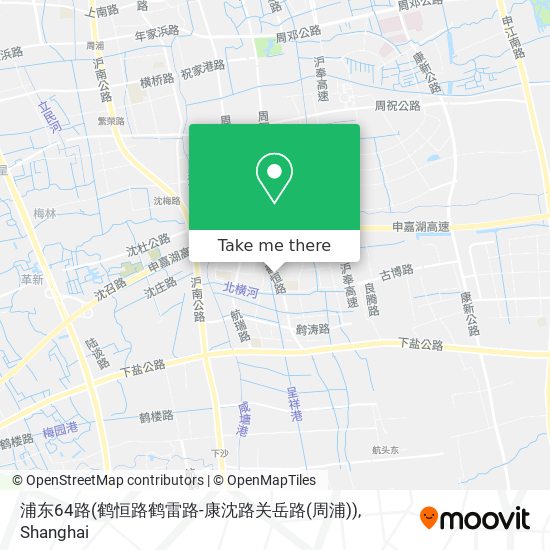 浦东64路(鹤恒路鹤雷路-康沈路关岳路(周浦)) map