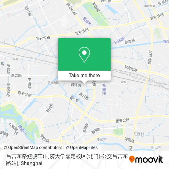 昌吉东路短驳车(同济大学嘉定校区(北门)-公交昌吉东路站) map