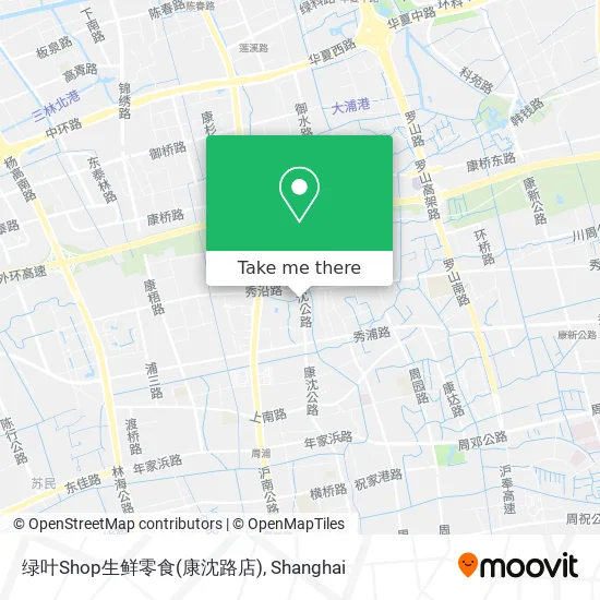 绿叶Shop生鲜零食(康沈路店) map