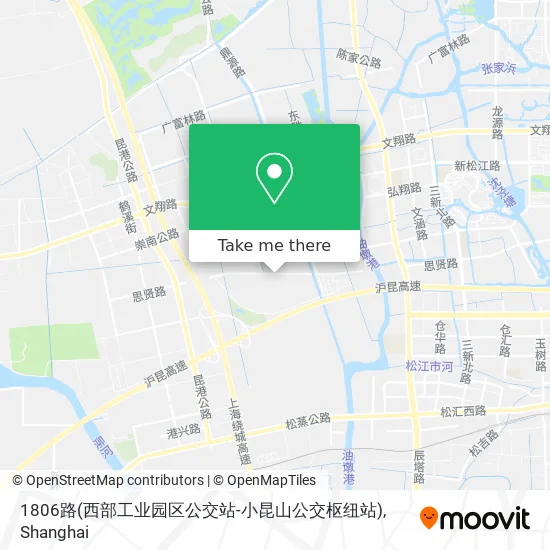 1806路(西部工业园区公交站-小昆山公交枢纽站) map