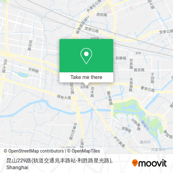 昆山229路(轨道交通兆丰路站-利胜路星光路) map