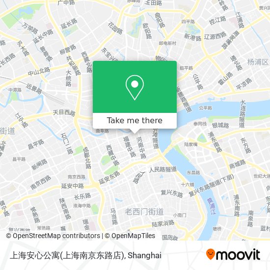 上海安心公寓(上海南京东路店) map