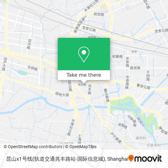 昆山x1号线(轨道交通兆丰路站-国际信息城) map