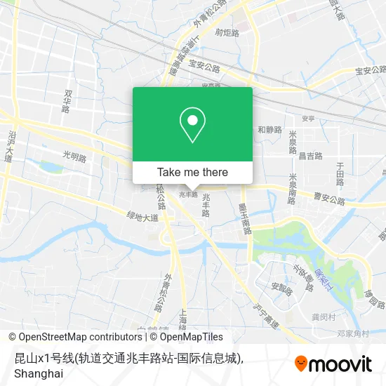 昆山x1号线(轨道交通兆丰路站-国际信息城) map