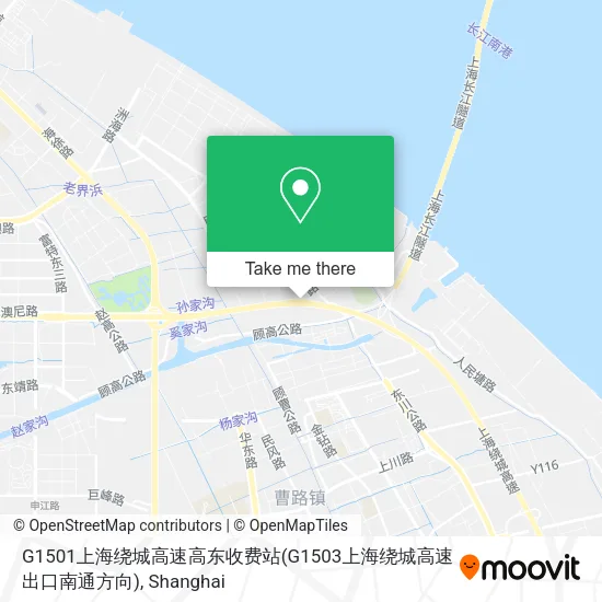 G1501上海绕城高速高东收费站(G1503上海绕城高速出口南通方向) map