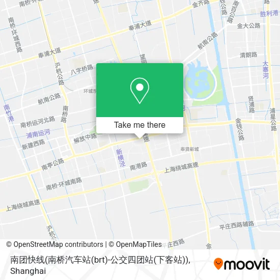 南团快线(南桥汽车站(brt)-公交四团站(下客站)) map