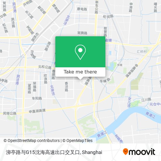 泖亭路与G15沈海高速出口交叉口 map