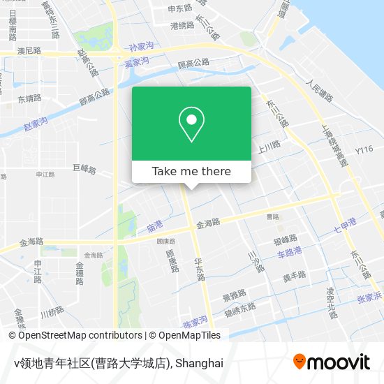 v领地青年社区(曹路大学城店) map