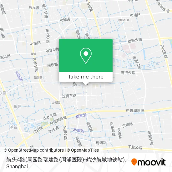 航头4路(周园路瑞建路(周浦医院)-鹤沙航城地铁站) map