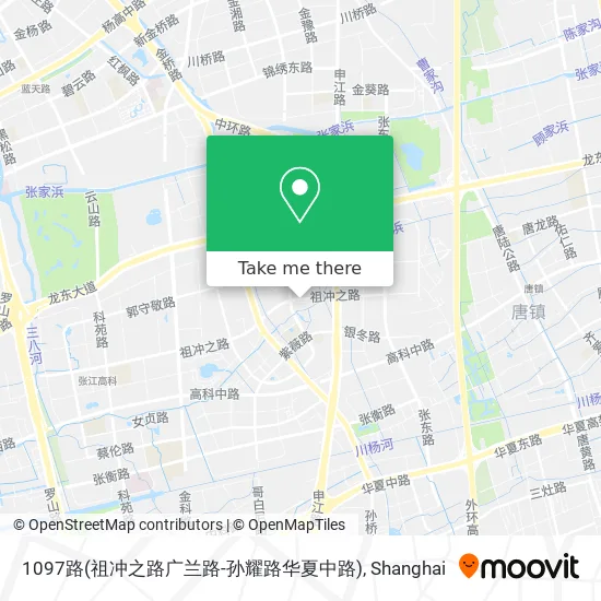1097路(祖冲之路广兰路-孙耀路华夏中路) map