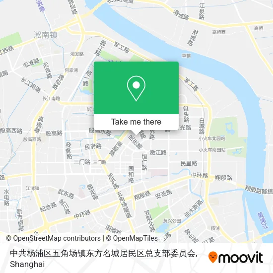 中共杨浦区五角场镇东方名城居民区总支部委员会 map