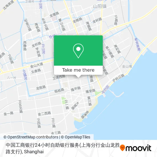 中国工商银行24小时自助银行服务(上海分行金山龙胜路支行) map