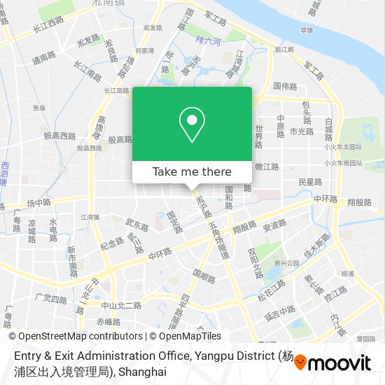 Entry & Exit Administration Office, Yangpu District (杨浦区出入境管理局) map
