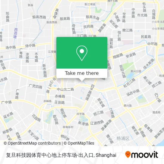 复旦科技园体育中心地上停车场-出入口 map