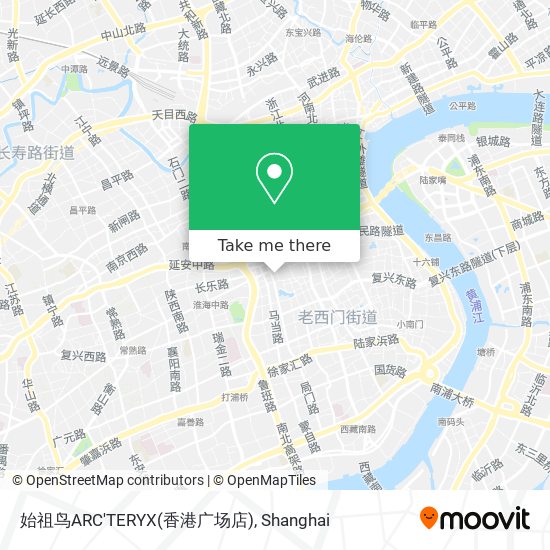 How to get to 始祖鸟ARC'TERYX(香港广场店) in 淮海中路街道by Metro or Bus?