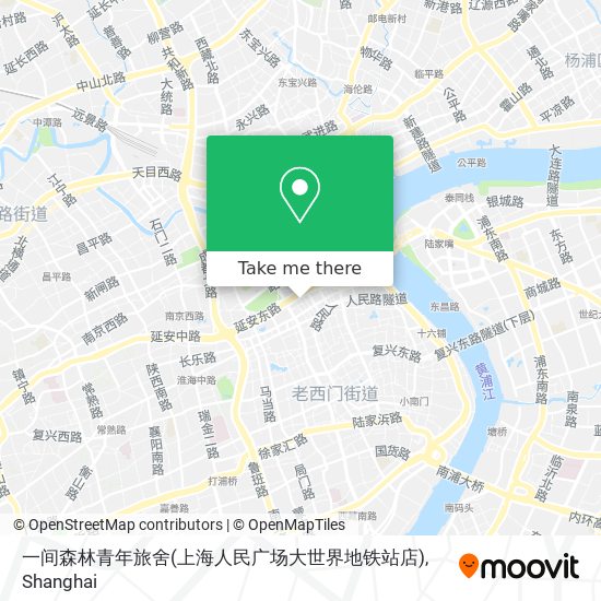 一间森林青年旅舍(上海人民广场大世界地铁站店) map