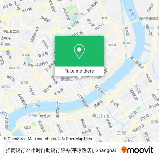 招商银行24小时自助银行服务(平凉路店) map