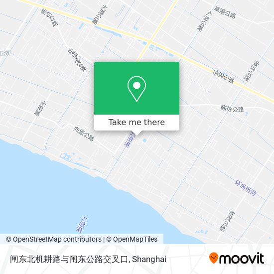 闸东北机耕路与闸东公路交叉口 map