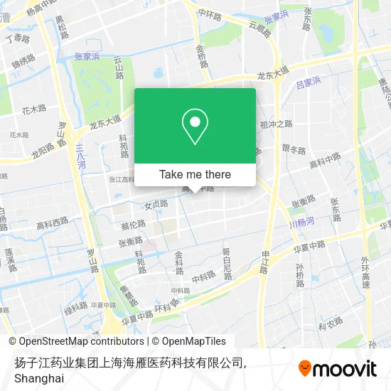扬子江药业集团上海海雁医药科技有限公司 map