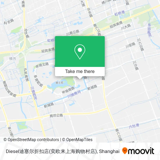 Diesel迪塞尔折扣店(奕欧来上海购物村店) map