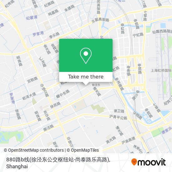 880路b线(徐泾东公交枢纽站-尚泰路乐高路) map