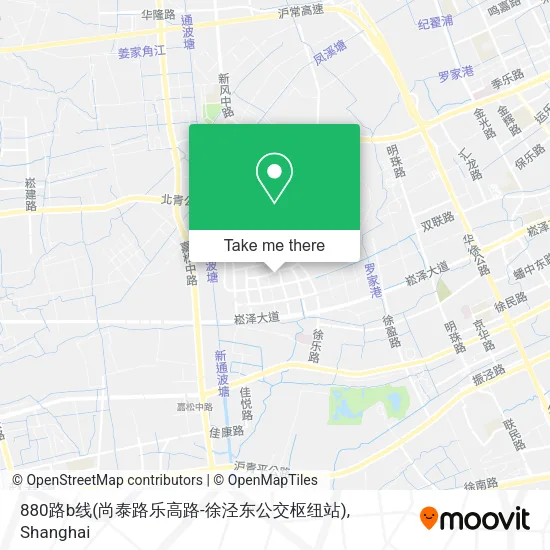 880路b线(尚泰路乐高路-徐泾东公交枢纽站) map