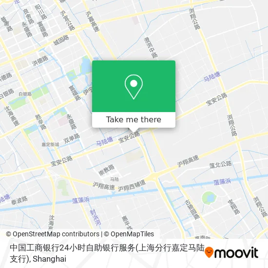 中国工商银行24小时自助银行服务(上海分行嘉定马陆支行) map
