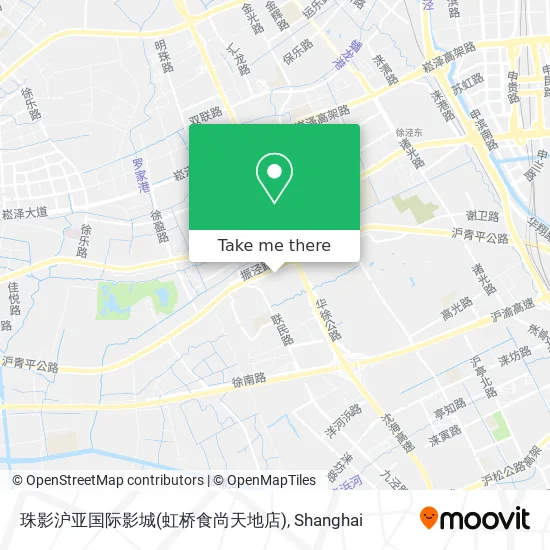 珠影沪亚国际影城(虹桥食尚天地店) map