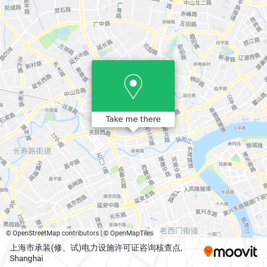上海市承装(修、试)电力设施许可证咨询核查点 map