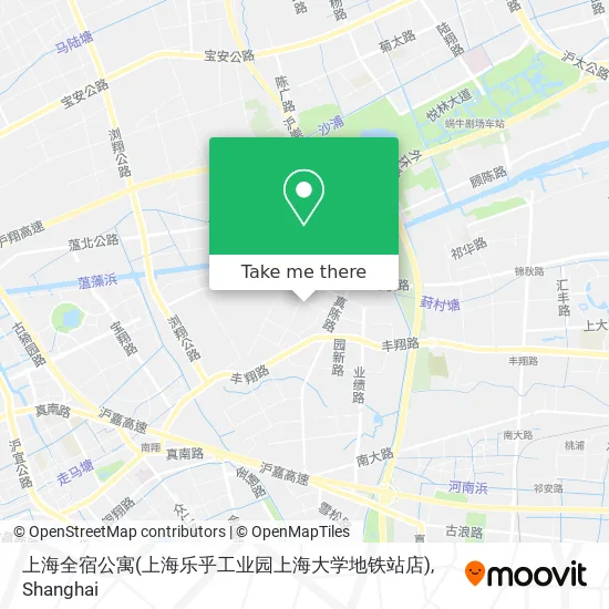 上海全宿公寓(上海乐乎工业园上海大学地铁站店) map