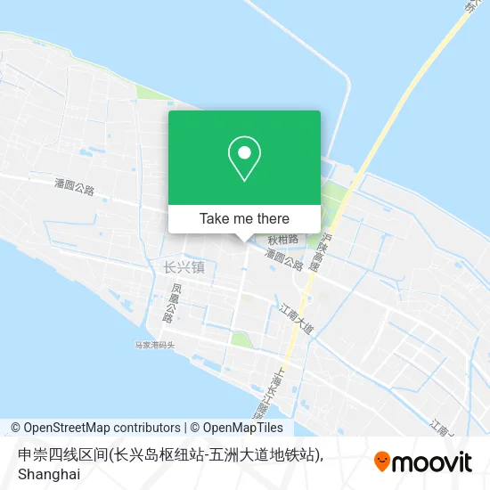 申崇四线区间(长兴岛枢纽站-五洲大道地铁站) map