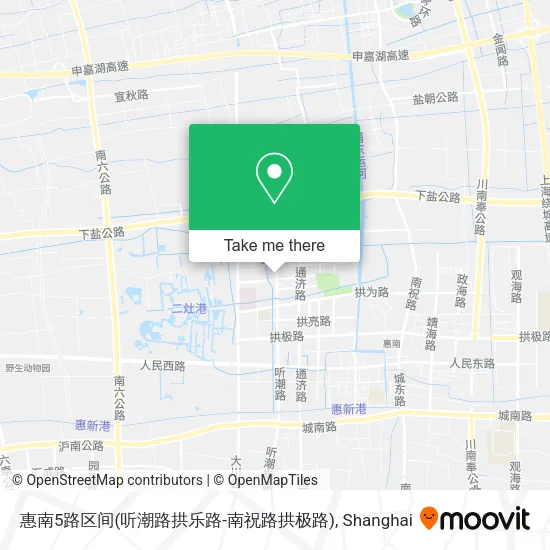 惠南5路区间(听潮路拱乐路-南祝路拱极路) map