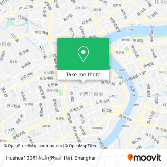 Huahua100鲜花店(老西门店) map