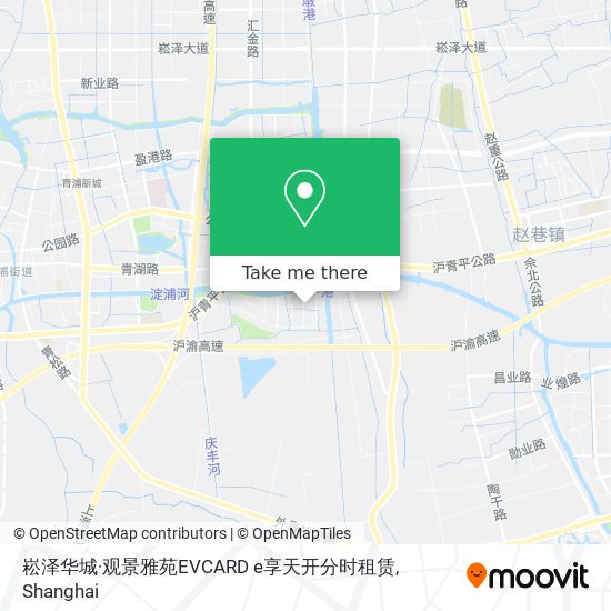 崧泽华城·观景雅苑EVCARD e享天开分时租赁 map