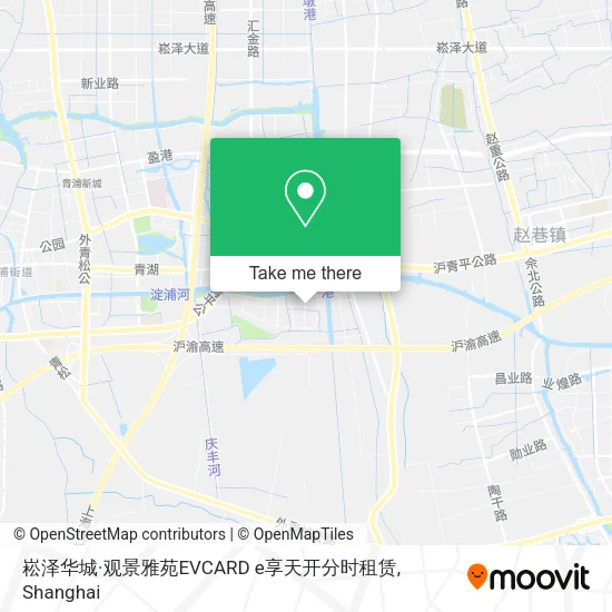 崧泽华城·观景雅苑EVCARD e享天开分时租赁 map