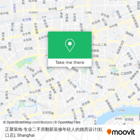 正聚装饰·专业二手房翻新装修年轻人的婚房设计(虹口店) map