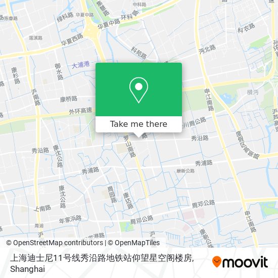 上海迪士尼11号线秀沿路地铁站仰望星空阁楼房 map