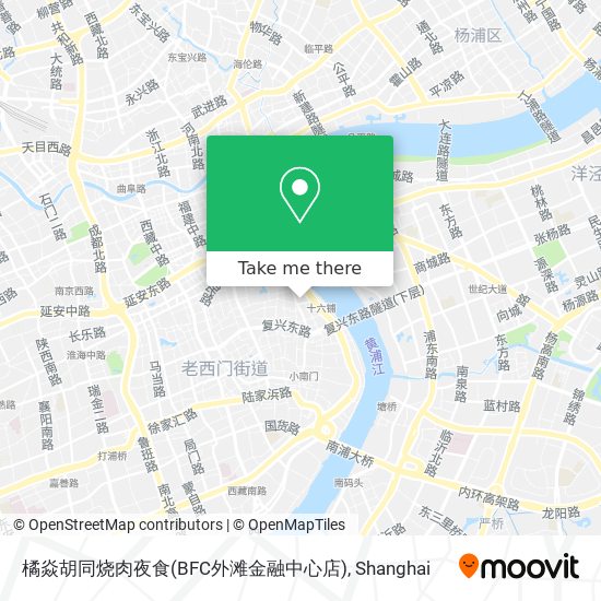 How To Get To 橘焱胡同烧肉夜食 Bfc外滩金融中心店 In 小东门街道by Bus Or Metro