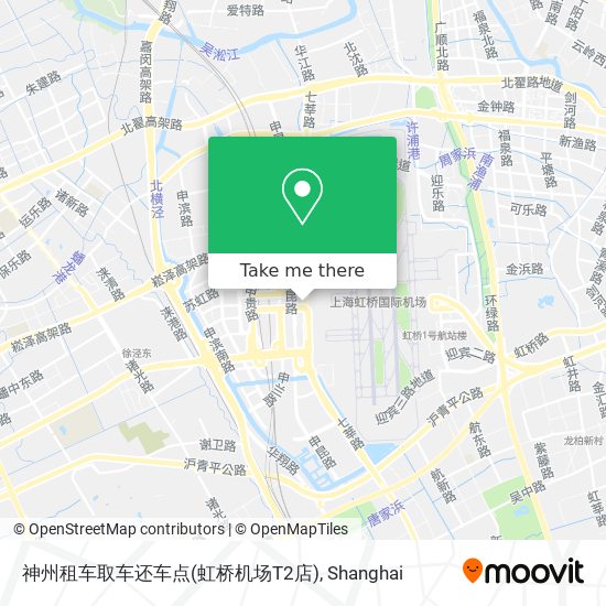 神州租车取车还车点(虹桥机场T2店) map