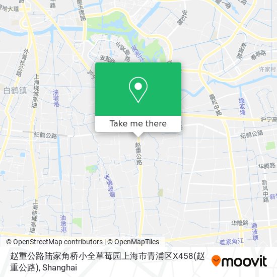 赵重公路陆家角桥小全草莓园上海市青浦区X458 map