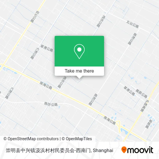 崇明县中兴镇汲浜村村民委员会-西南门 map